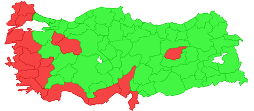 Trkiye Geneli Referandum Halk Oylamas llere Gre Oy Dalm