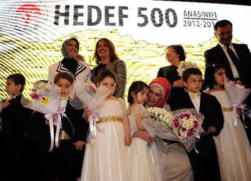 Trenin alnda konuan Emine Erdoan, TOGEM'in ''Hedef 500'' adn verdii organizasyonda, katlmclarla ayn heyecan paylamaktan ok byk mutluluk duyduunu kaydetti.