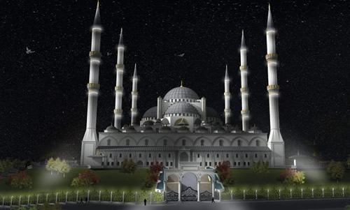 İstanbul'un yeni sembollerinden biri olmaya aday Çamlıca Tepesi'ne inşa edilecek caminin projesi açıklandı.