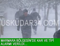Marmara'da frtna ve kar alarm