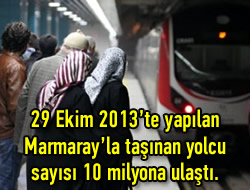 Marmaray'la tanan yolcu says 10 milyona ulat