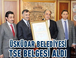 stanbul'da TSE belgesi alan ilk belediye; skdar