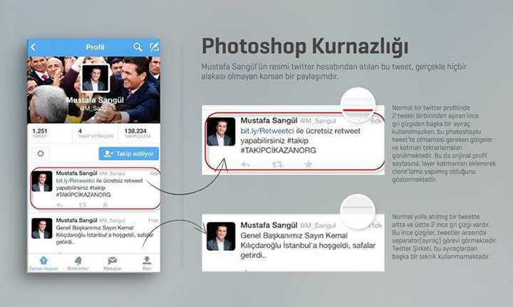 Photoshop kurnazl diye sahtekarln kapatmaya alt yalanlama