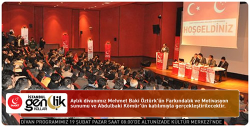 Saadet Partisi İstanbul Gençlik Kolları Şubat Ayı Divanı Üsküdar'da gerçekleştirilecek.