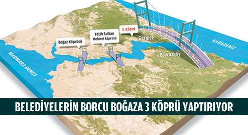 Mahalli idarelerin Hazineye olan borcuyla, 2,5 milyar dolara ihale edilen Yavuz Sultan Selim Köprüsü gibi üç köprü yapılabiliyor.