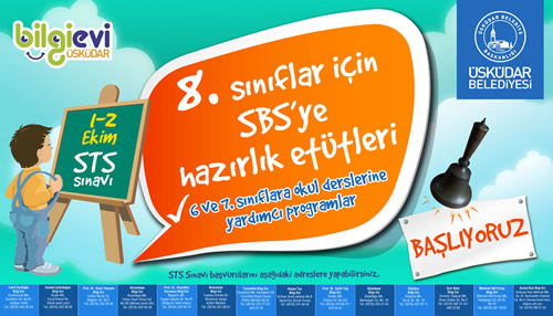 skdar Belediyesi'nden eitimde frsat eitliini salamaya ynelik giriim... Maddi imkn olmayan dar gelirli ailelerin ocuklarna SBS hazrlk kursu...