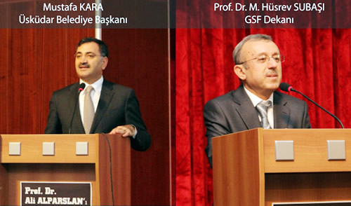 Üsküdar Belediye Başkanı Mustafa Kara, FSM Vakıf Üniversitesi Güzel Sanatlar Fakültesi Dekanı Prof. Dr. M. Hüsrev Subaşı