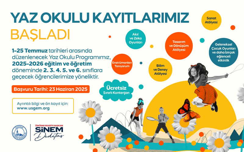 skdar Belediyesi tarafndan ocuklara retici ve elence dolu bir yaz tatili sunmak iin 2025 Yaz Okulu programn hayata geiriyor.