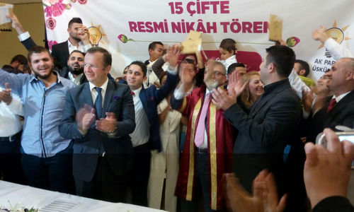 skdar'da 15 Roman ift toplu nikah treniyle dnya evine girdi