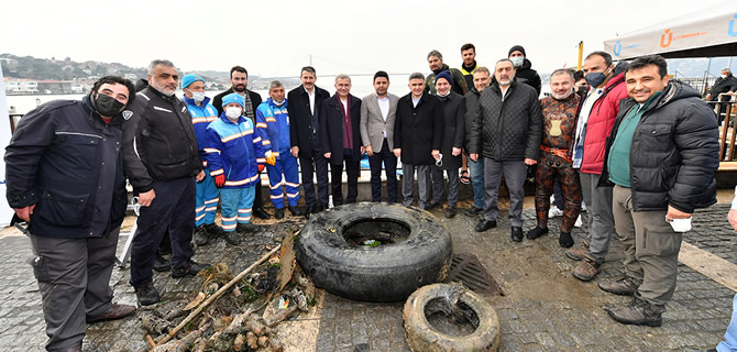 Dallar engelky Sahili'nde Deniz Dibi Temizlii Yapt