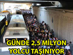 stanbul'da gnde 2.5 milyon yolcu tanyor