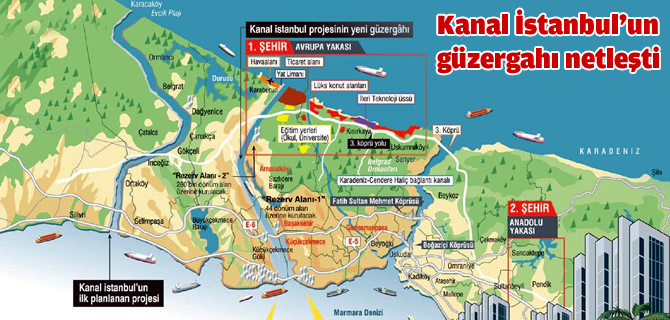 stanbul'un lgn projesi Kanal stanbul'un yeri netleti