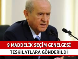 Baheli'den 9 Maddelik Seim Genelgesi