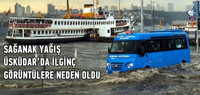 skdar'da deniz ile yol birleti