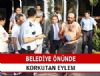 Belediye nnde bak, jilet ve benzinli eylem!