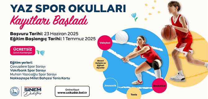 skdar Belediyesi&rsquo;nin Yaz Spor Okullar balyor