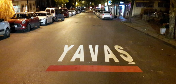 Cadde ve  sokaklara yatay izgi almas