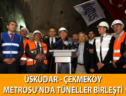 skdar - ekmeky Metrosu'nda Tneller Birleti