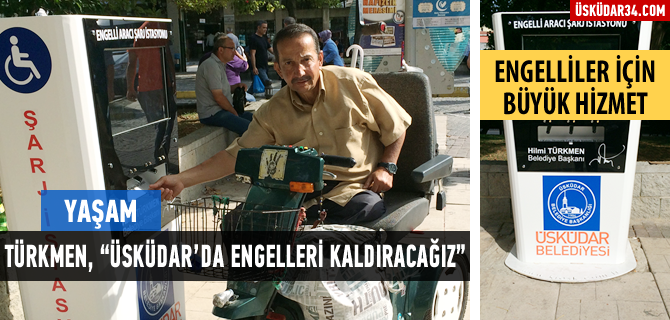 skdar'da Engelleri Kaldran arj stasyonu