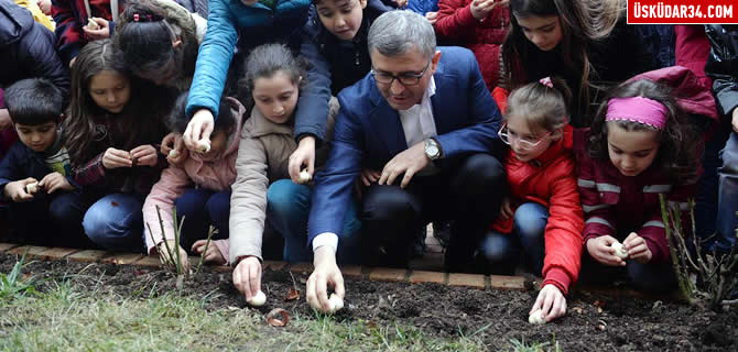 skdar'da renciler Lale Soan dikti