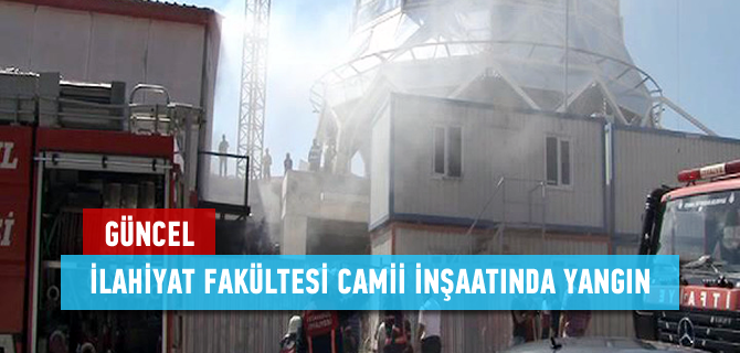 skdar'da camii inaat alannda yangn kt