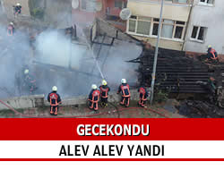 skdar'da bir gecekondu alev alev yand