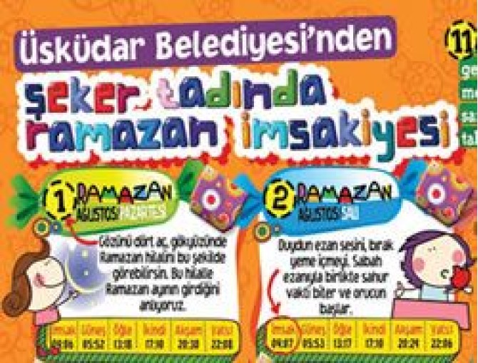 seker tadinda ramazan imsakiyesi